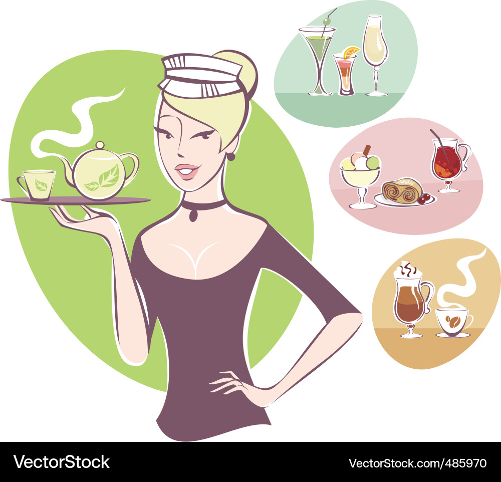 Waitress vector image