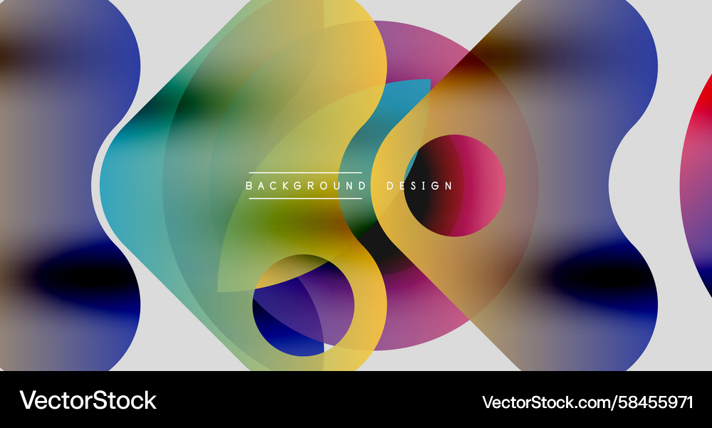 Abstract fluid shapes overlap creating vibrant Abstract fluid shapes overlap creating vibrant Vector Image