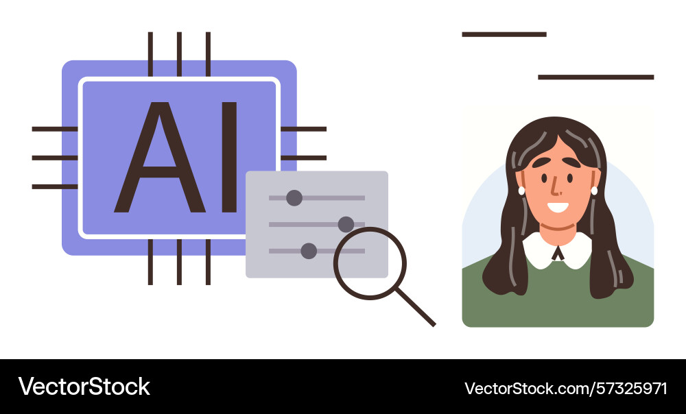 Ai technology with human interaction and data Ai technology with human interaction and data vector image