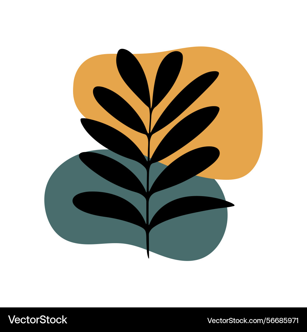 Artistic leaf with organic blobs perfect Vector Image