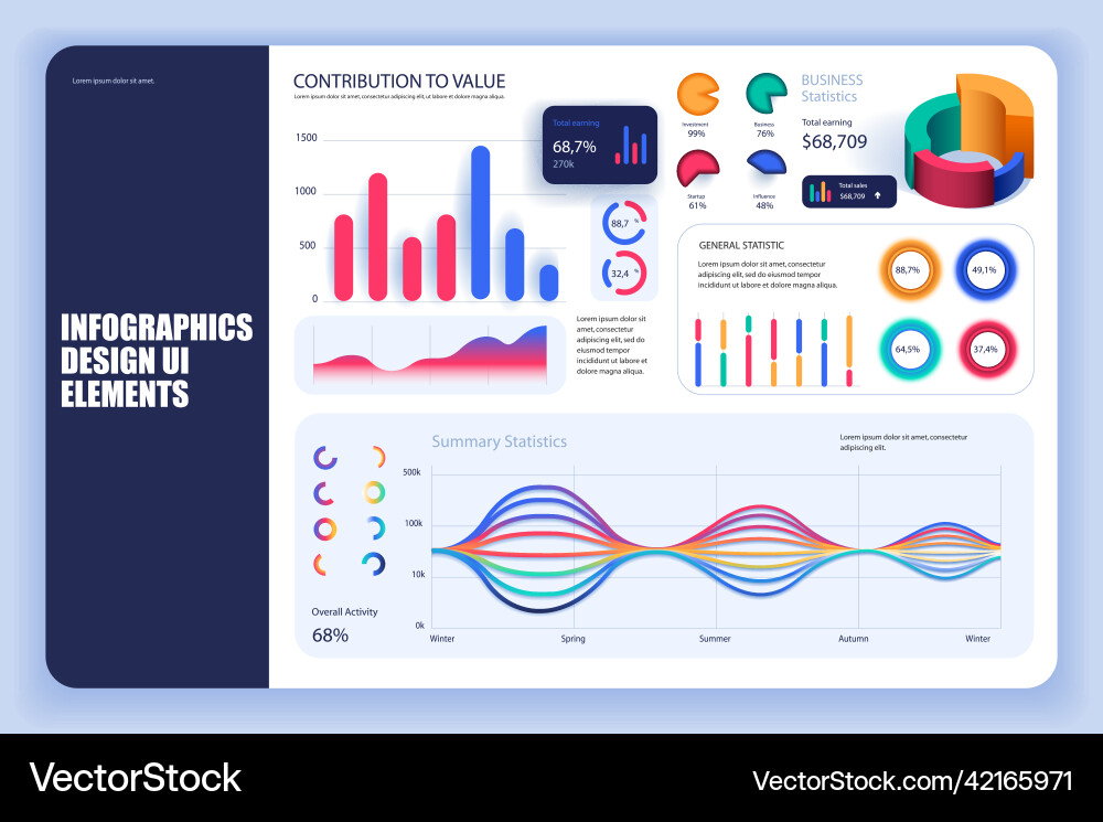 Bundle infographic elements data visualization Vector Image
