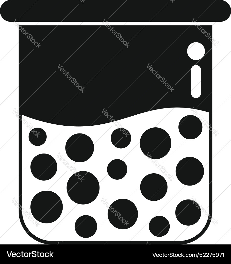 Chemical flask filled with bubbling solution icon Chemical flask filled with bubbling solution icon vector image