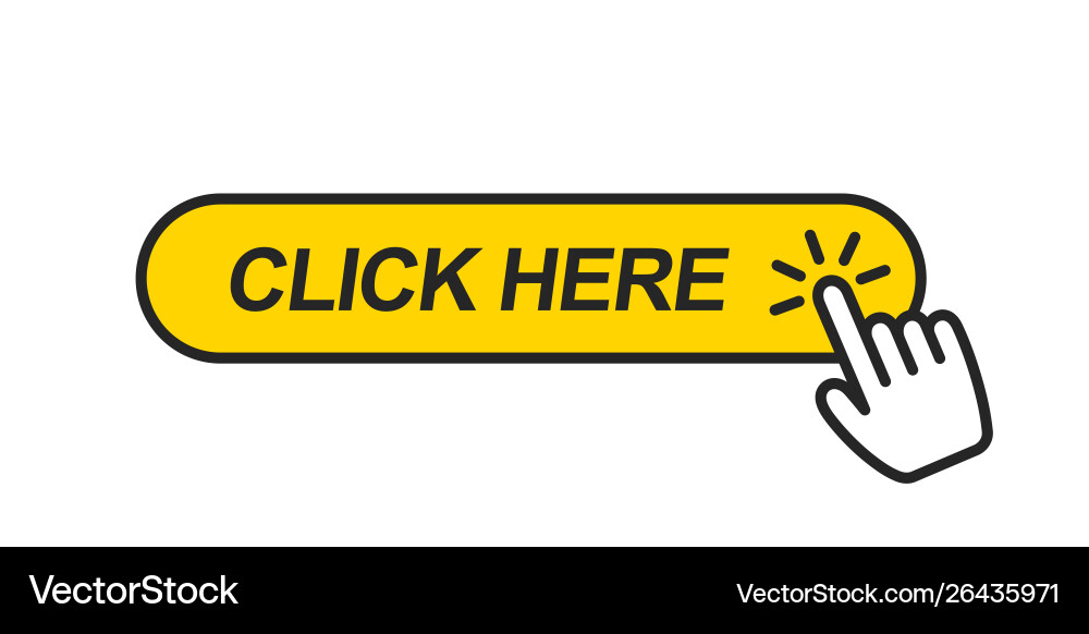 Click Here Button with Hand Icon vector image