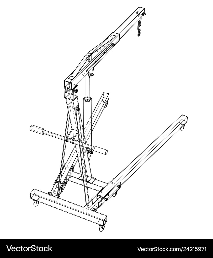 Engine hoist outline rendering of 3d vector image