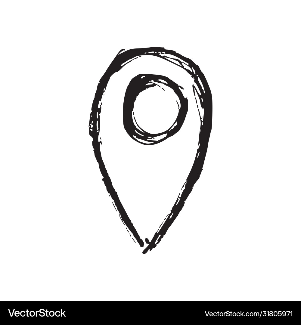 Hand drawn coordinates location point gps map vector image