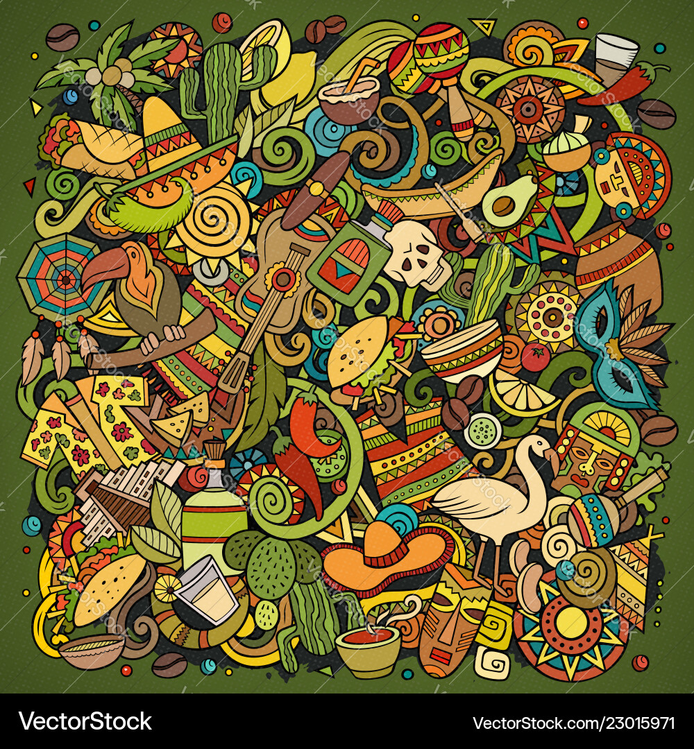 Latin American Doodles vektorbild