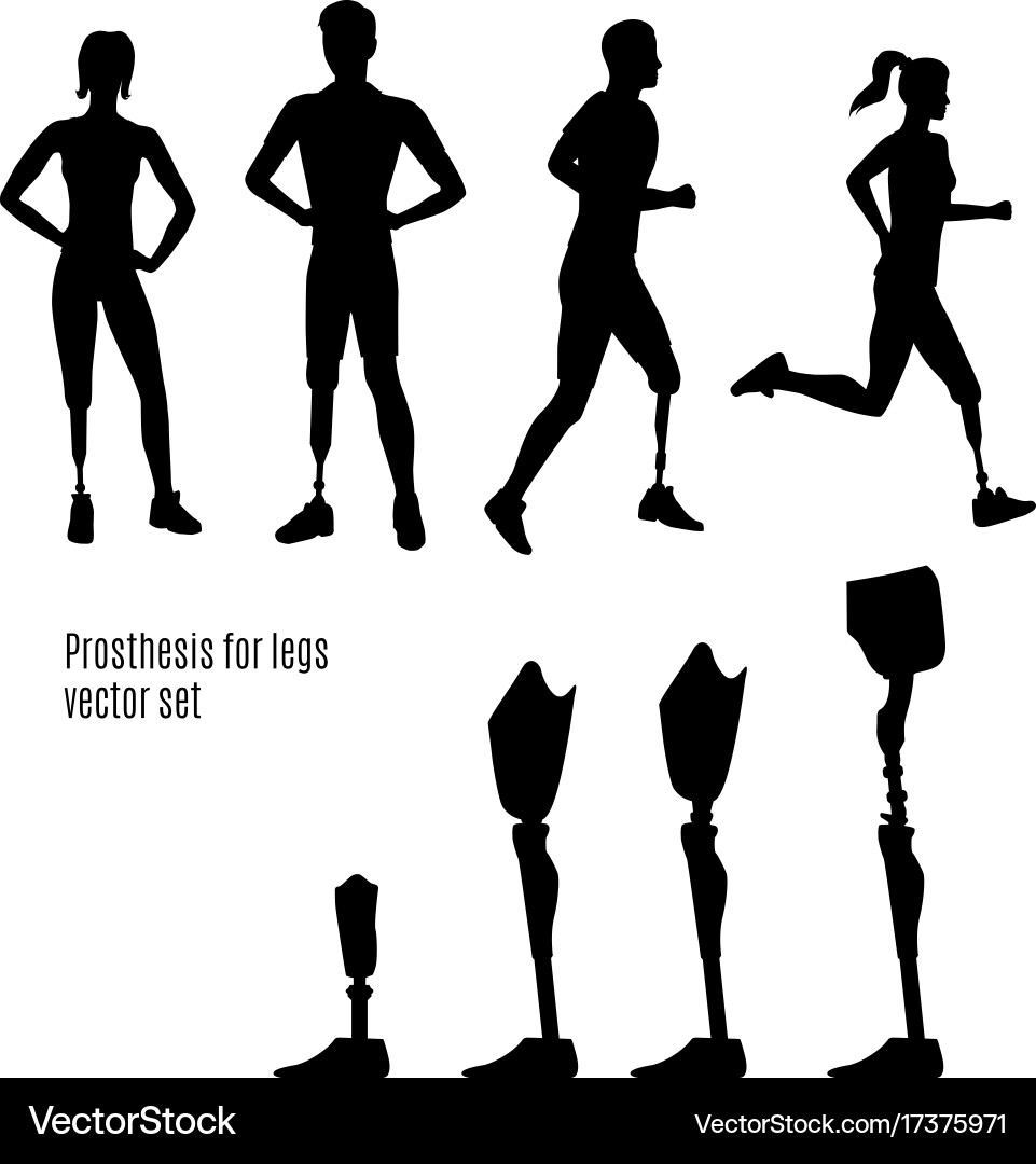 Prosthetic Leg Silhouettes Vector Image
