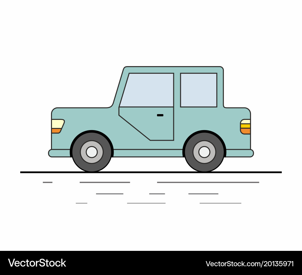 Small car on white background Royalty Free Vector Image
