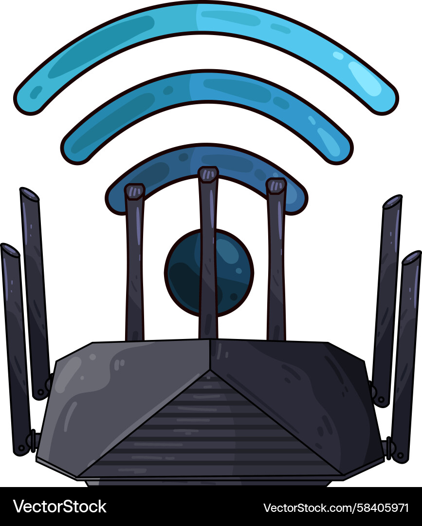 WiFi Router - Internet Access Device Vector Image