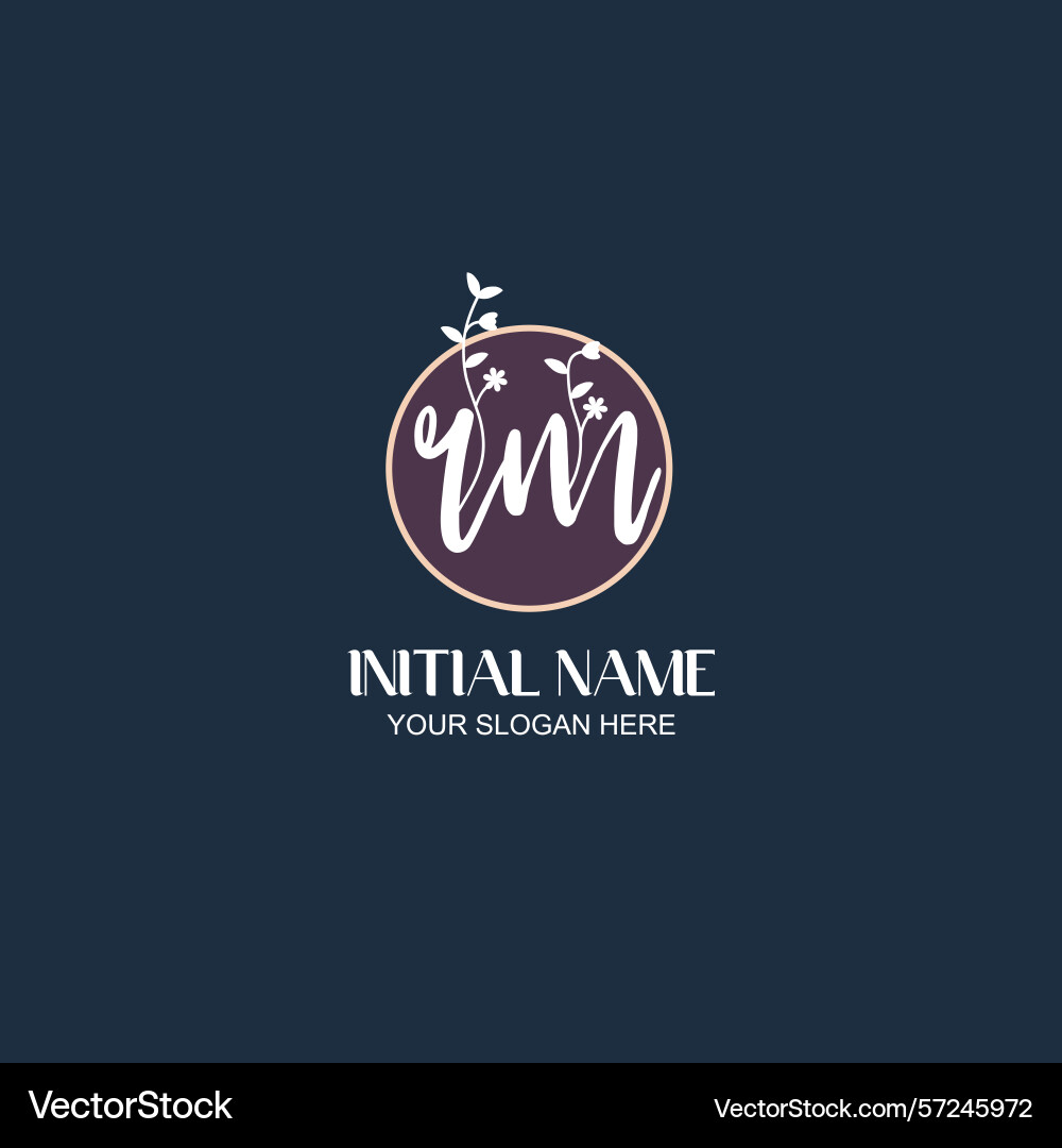 Elegant rm initial logo design with botanical Elegant rm initial logo design with botanical Vector Image