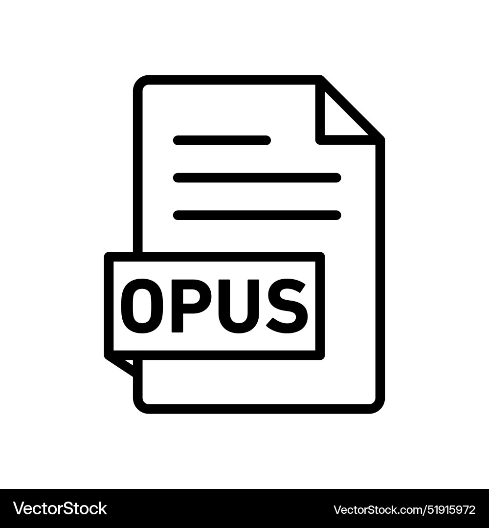 Opus file document icon set digital format Opus file document icon set digital format vector image
