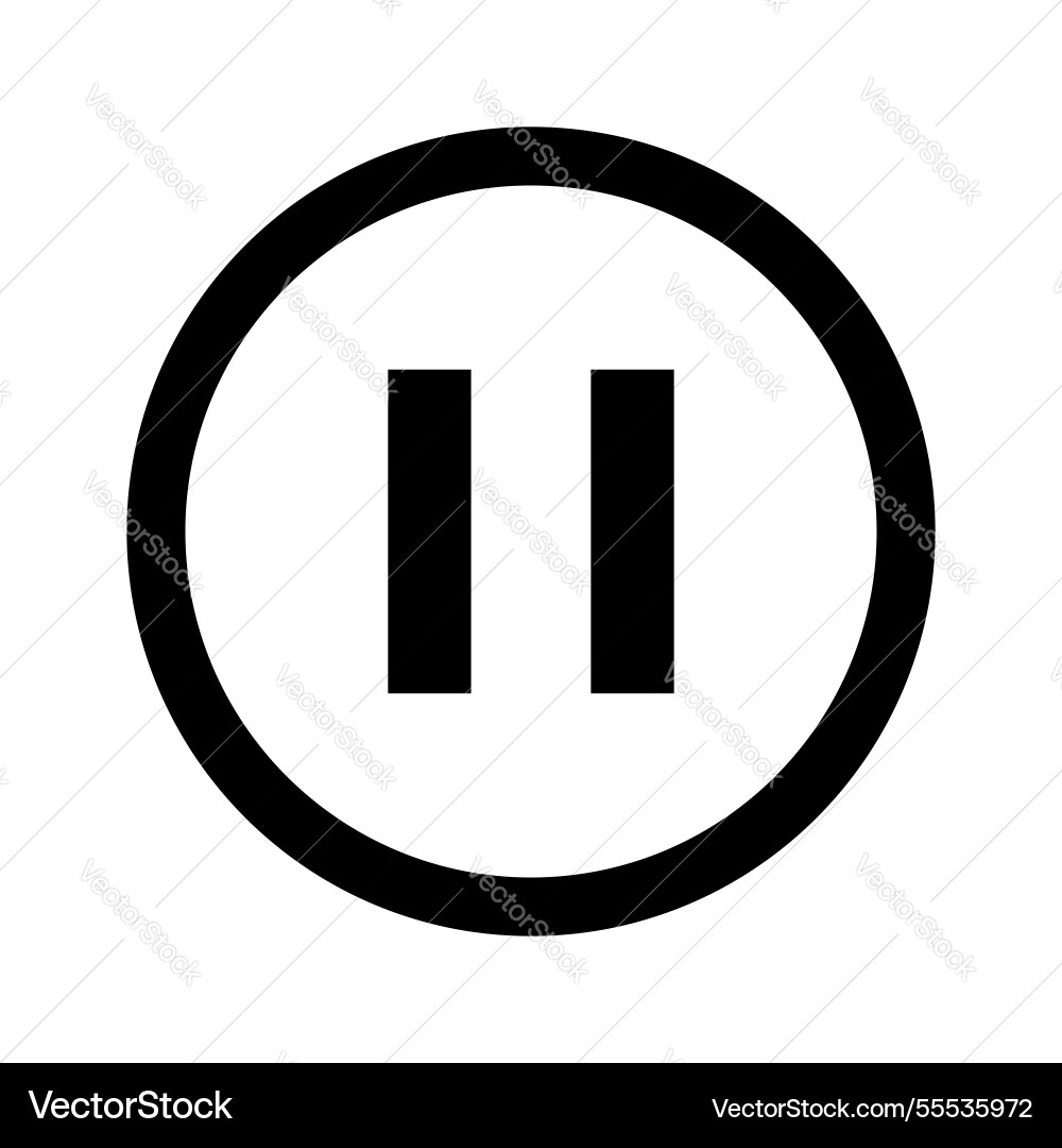 Pause icon symbol in circle shape Vector Image