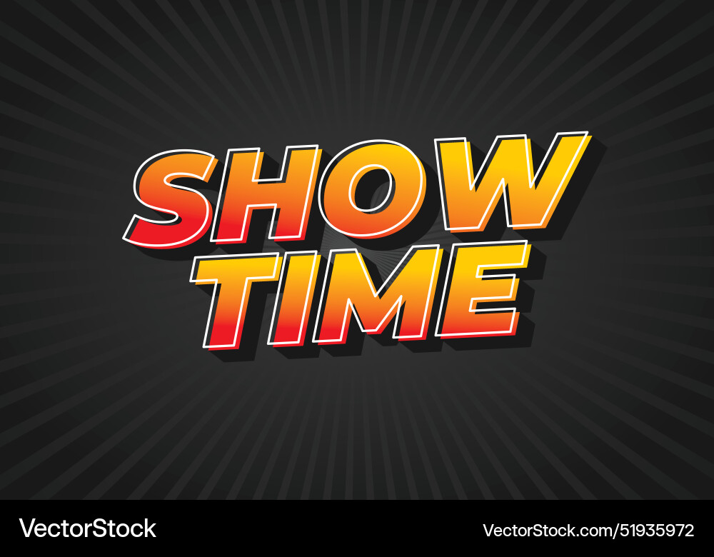 Show time text effect in 3d style with good colors Show time text effect in 3d style with good colors vector image