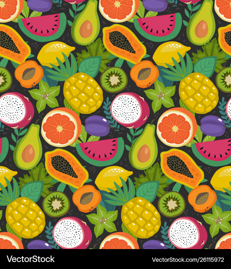Tropical Fruit Pattern Royalty Free Vector Image
