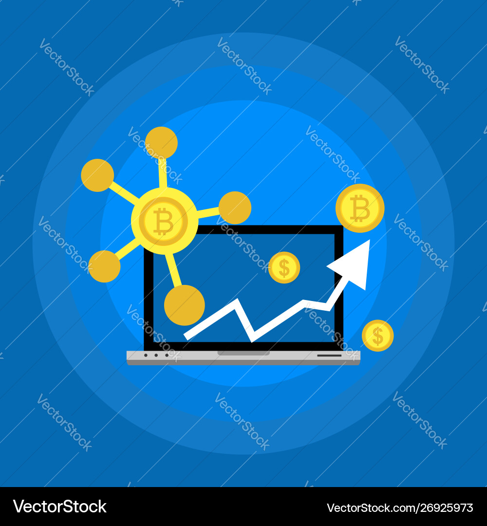 Blockchain scheme mining crypto currency server Blockchain scheme mining crypto currency server vector image