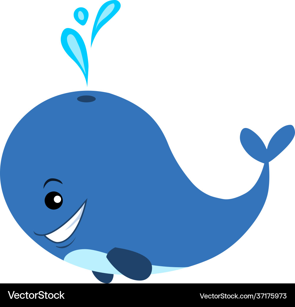 Cartoon blue whale (37175973) – Royalty-Free Vector | VectorStock, image size:1000x1041