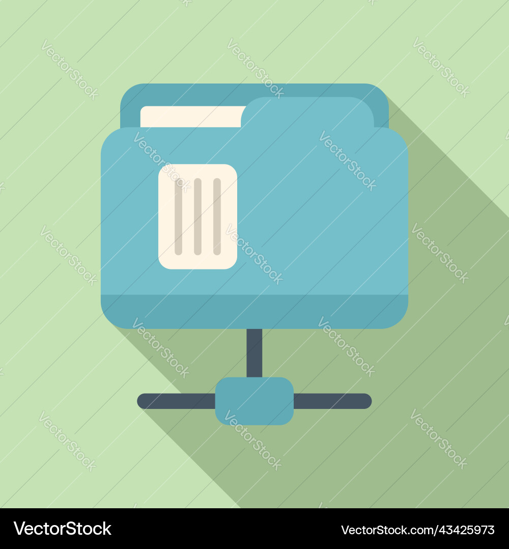 Folder system icon flat crm data Folder system icon flat crm data vector image