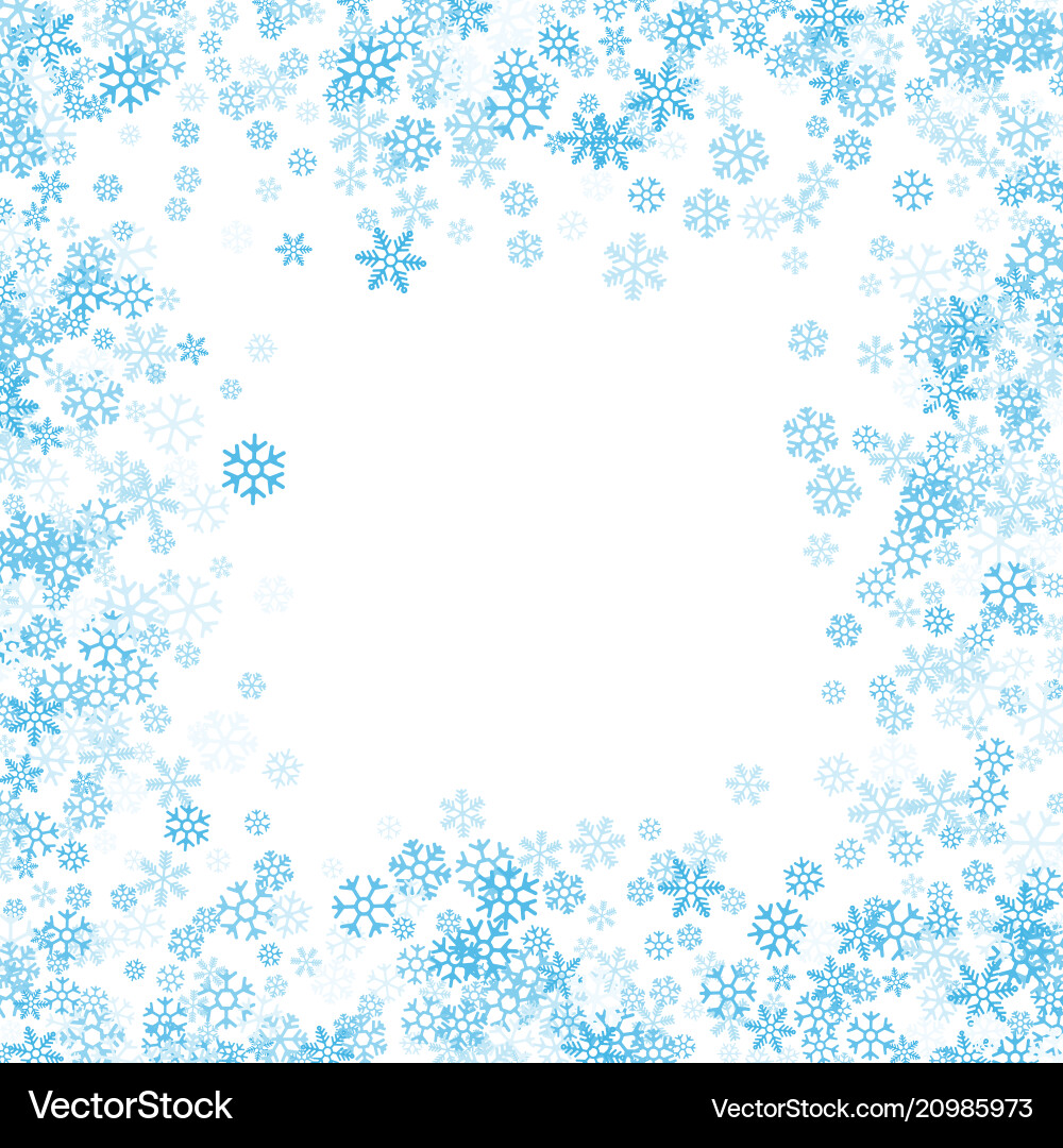 Frame or border of random scatter snowflakes Frame or border of random scatter snowflakes vector image