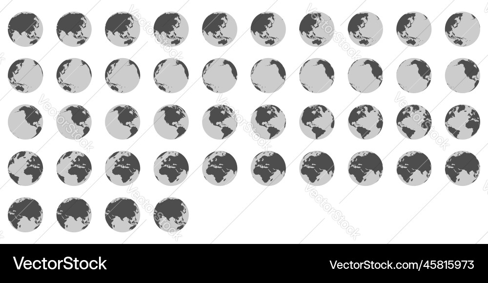 Globes - World Map Collection Vector Image