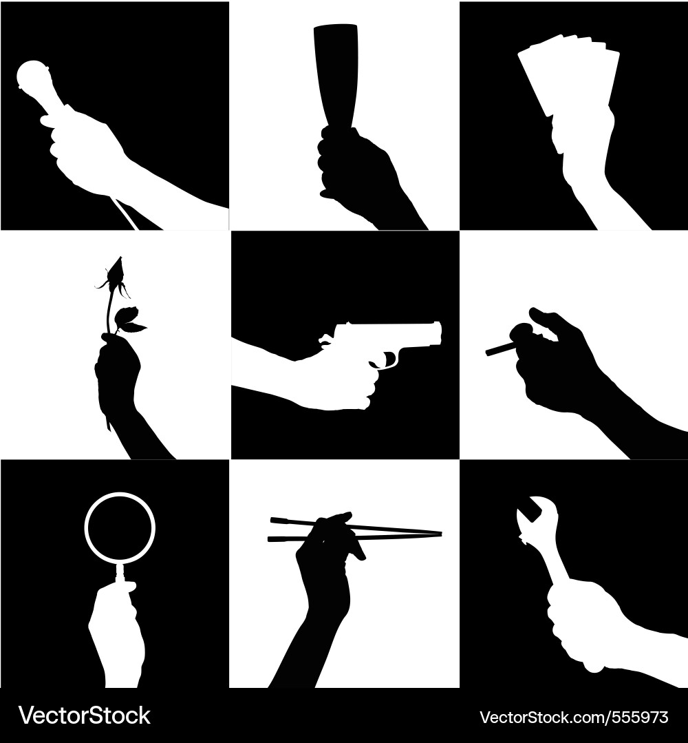 Hand holding object Royalty Free Vector Image - VectorStock