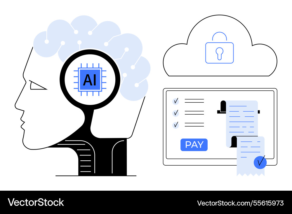 Integrating ai in secure cloud-based payment Vector Image