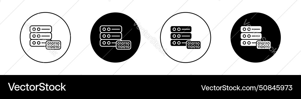 Master data icon set management server vector image