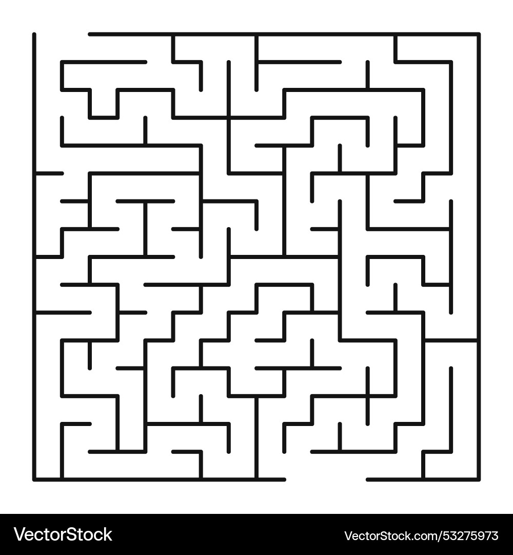 Maze shape design element there is one entrance Vector Image