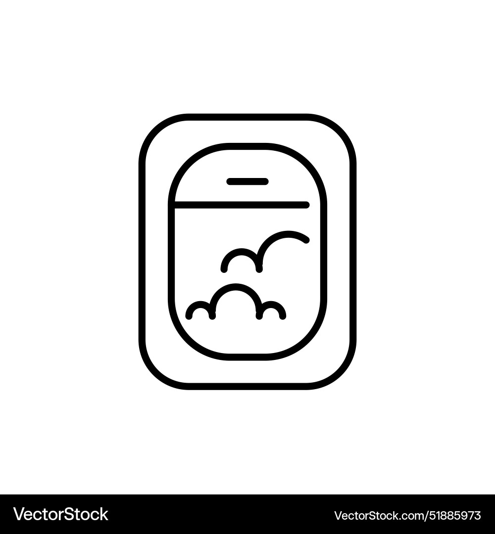 Open airplane window with sky and clouds view Open airplane window with sky and clouds view vector image