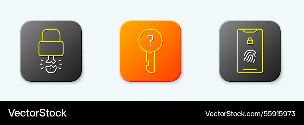 Set line key broke inside of padlock undefined Set line key broke inside of padlock undefined vector image