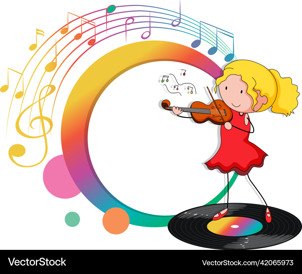 Violine Musiker Cartoon mit Musik Melodiesymbolen Violine Musiker Cartoon mit Musik Melodiesymbolen vektorbild