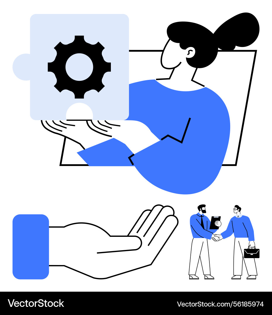 Collaborative problem-solving and business Collaborative problem-solving and business vector image