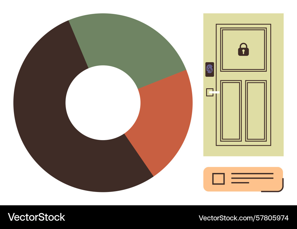 Data security insights with smart lock door Data security insights with smart lock door vector image
