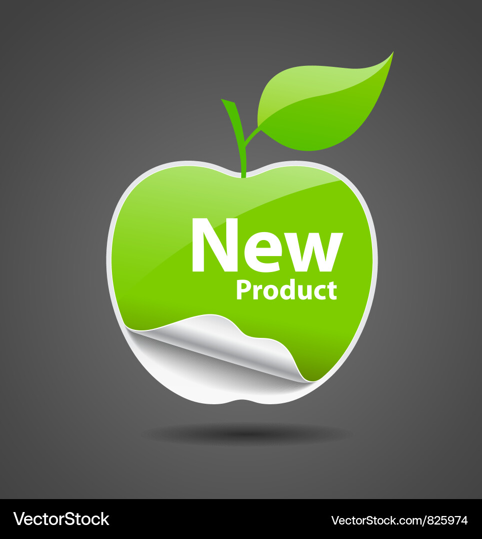 Grün Apple Preis Tag Aufkleber Vektorbild