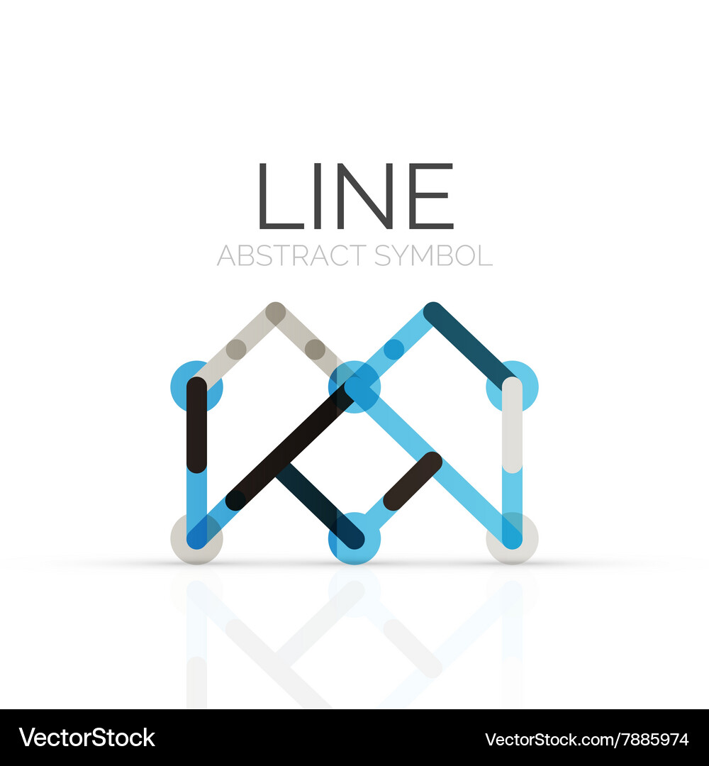 Linear abstract logo connected multicolored Vector Image