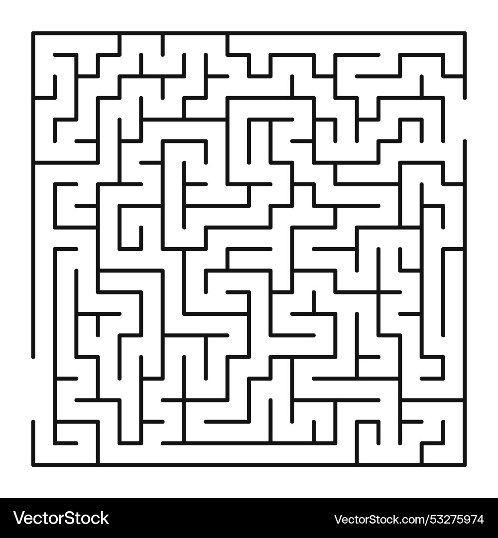 Maze shape design element there is one entrance vector image