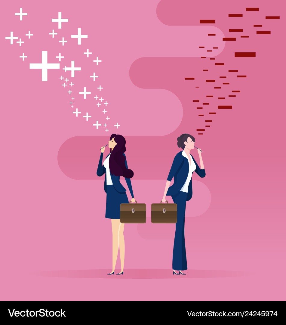 Positive and negative thinking Royalty Free Vector Image