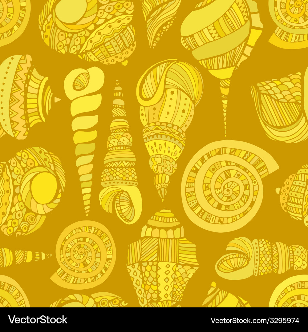 Seashell seamless pattern Vector Image