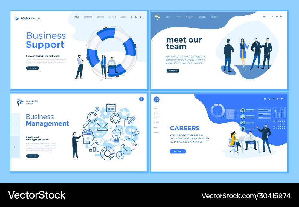 Set flat design web page templates Set flat design web page templates vector image