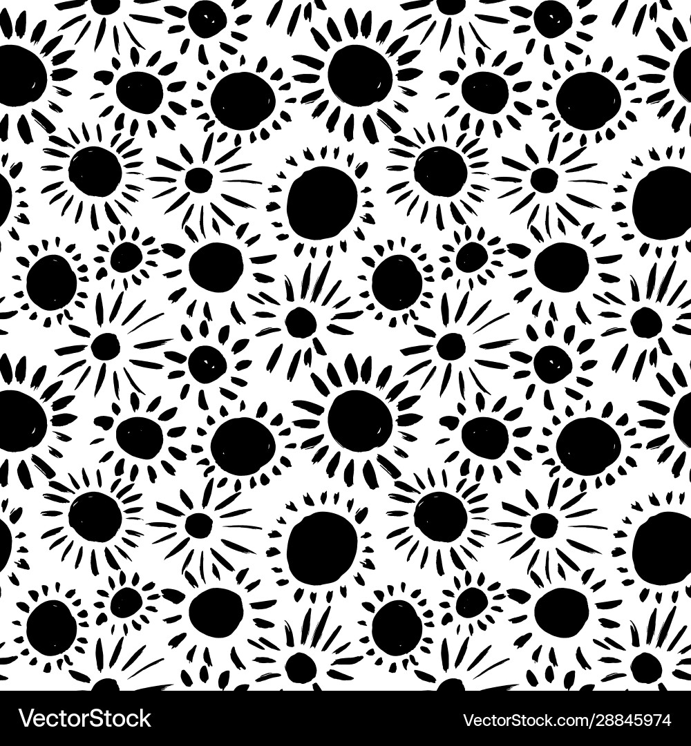 Sun Rays & Circles Pattern vector image