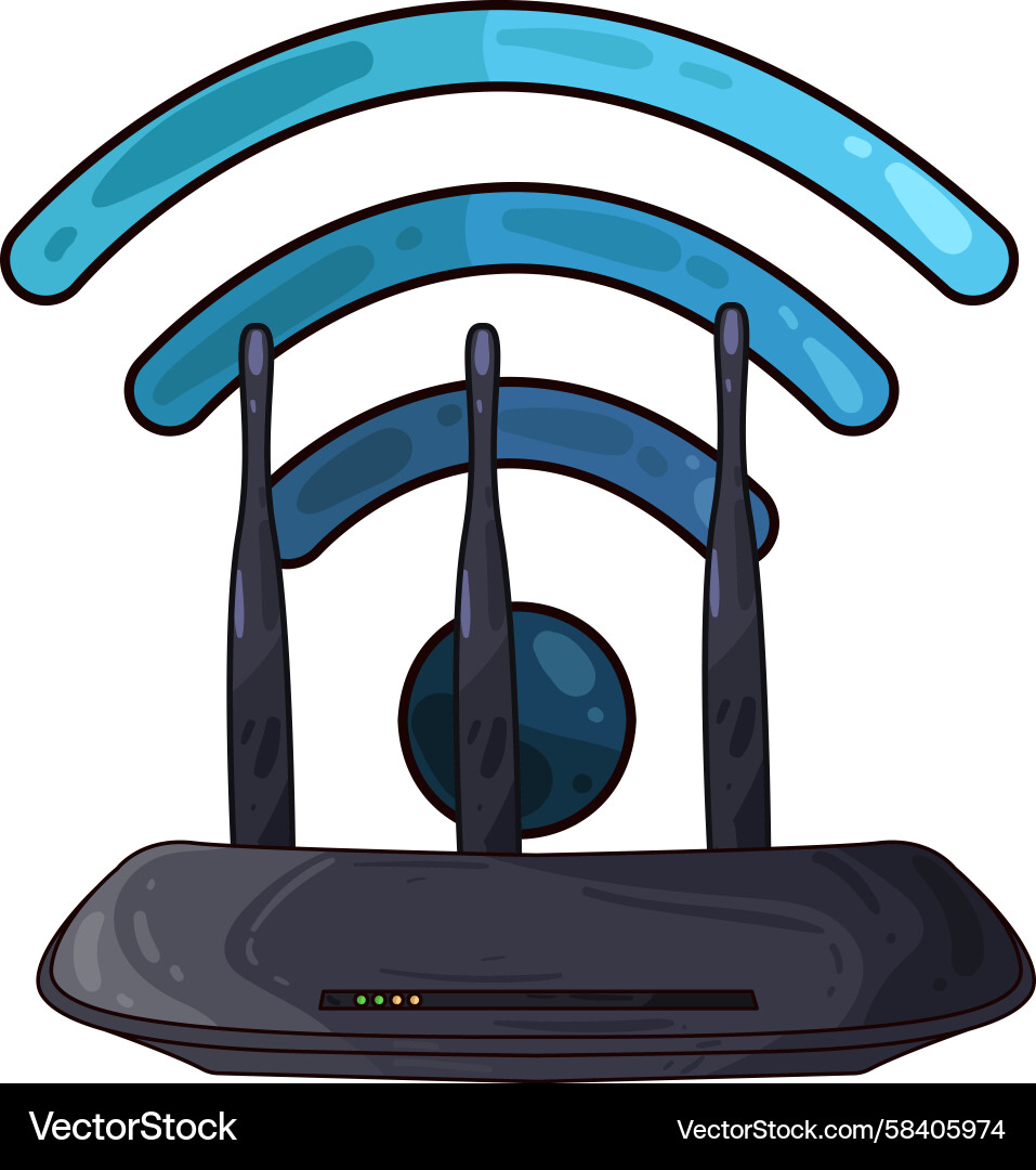 WiFi Router System Vector Image