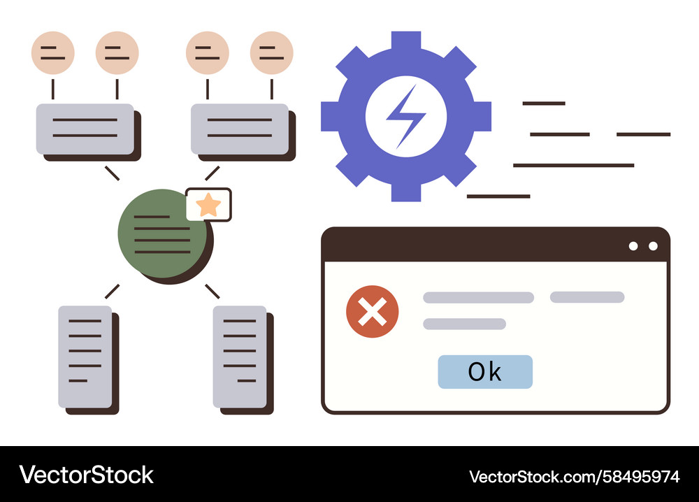 Workflow Error Management Diagram Vector Image