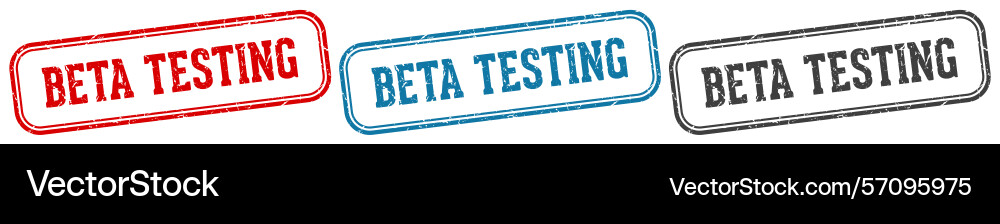 Beta testing stamp rectangular vector image