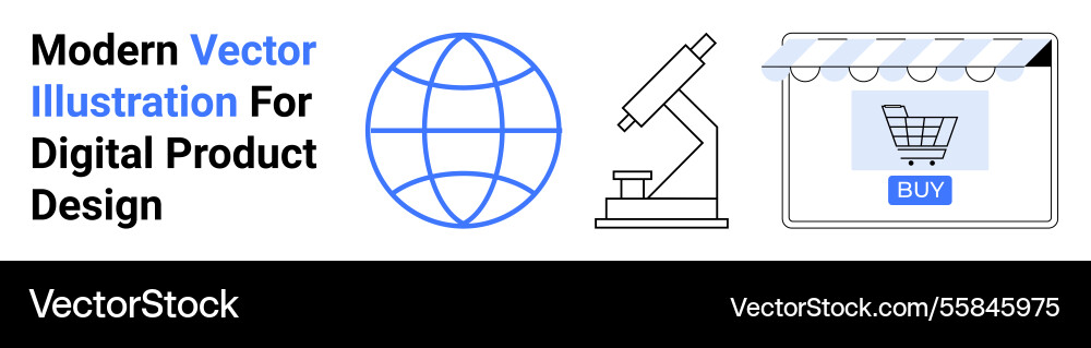 Digital product design elements featuring globe Digital product design elements featuring globe Vector Image