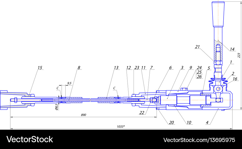 Engineering Component Schematic Vector Image
