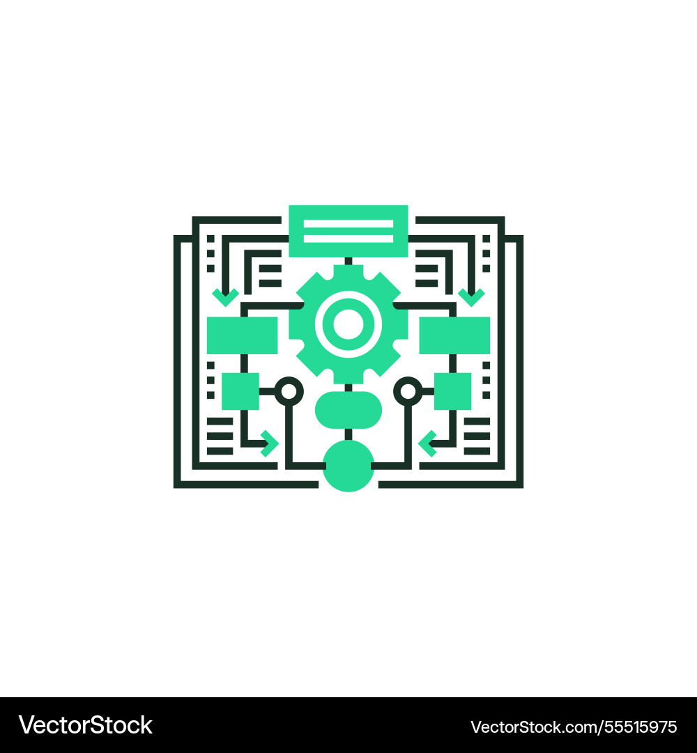 Flowchart outline icon linear style sign Flowchart outline icon linear style sign vector image