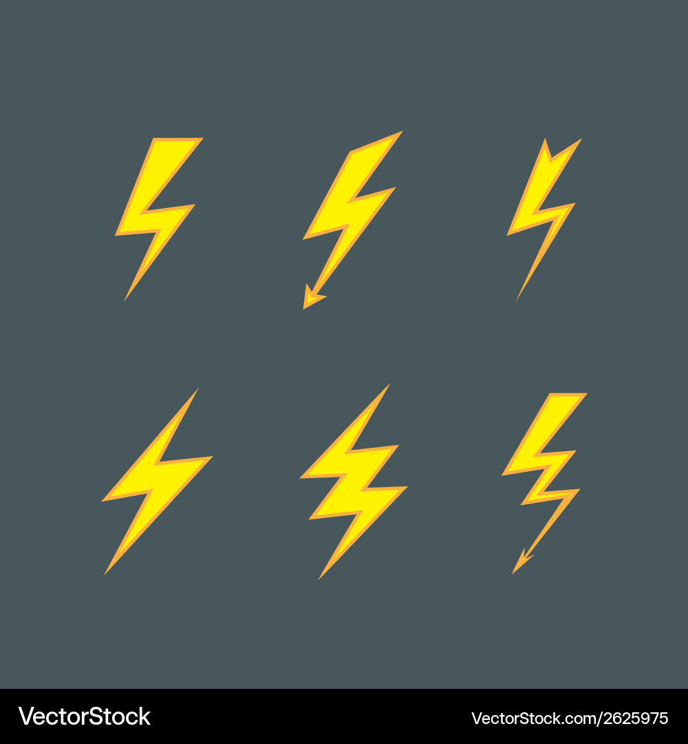 Lightning Icon Set vector image