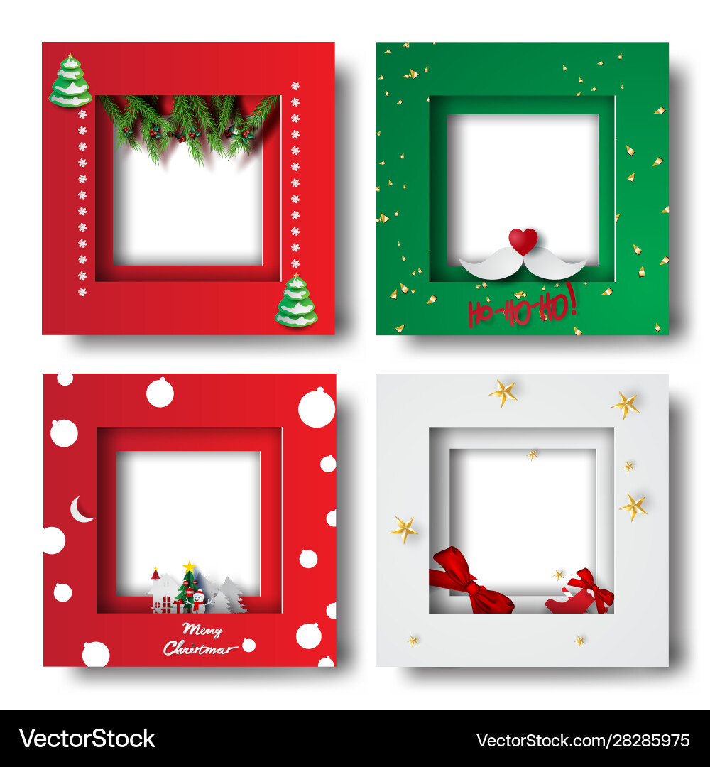 Merry christmas and happy new year border frame Merry christmas and happy new year border frame vector image