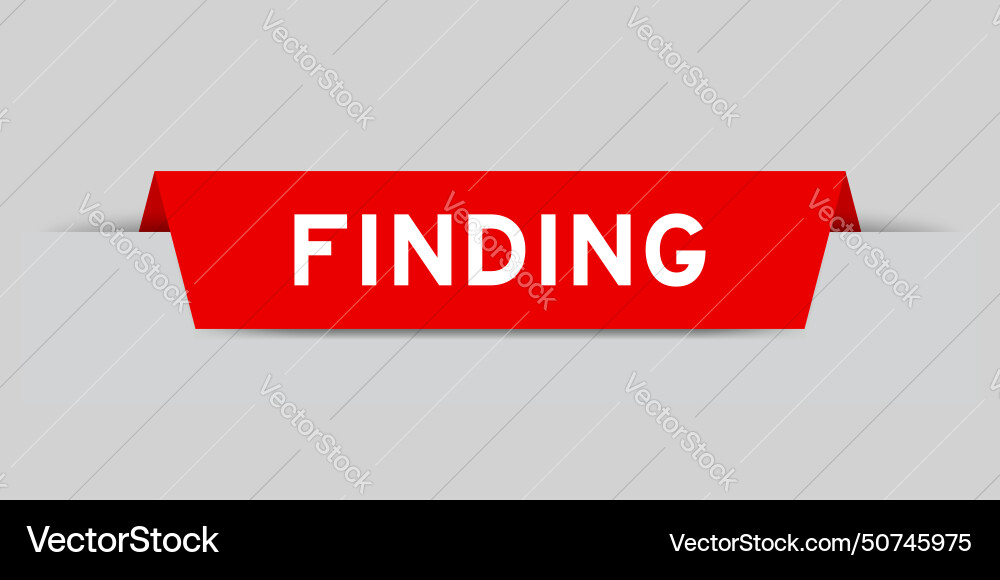 Red color inserted label with word finding Red color inserted label with word finding vector image