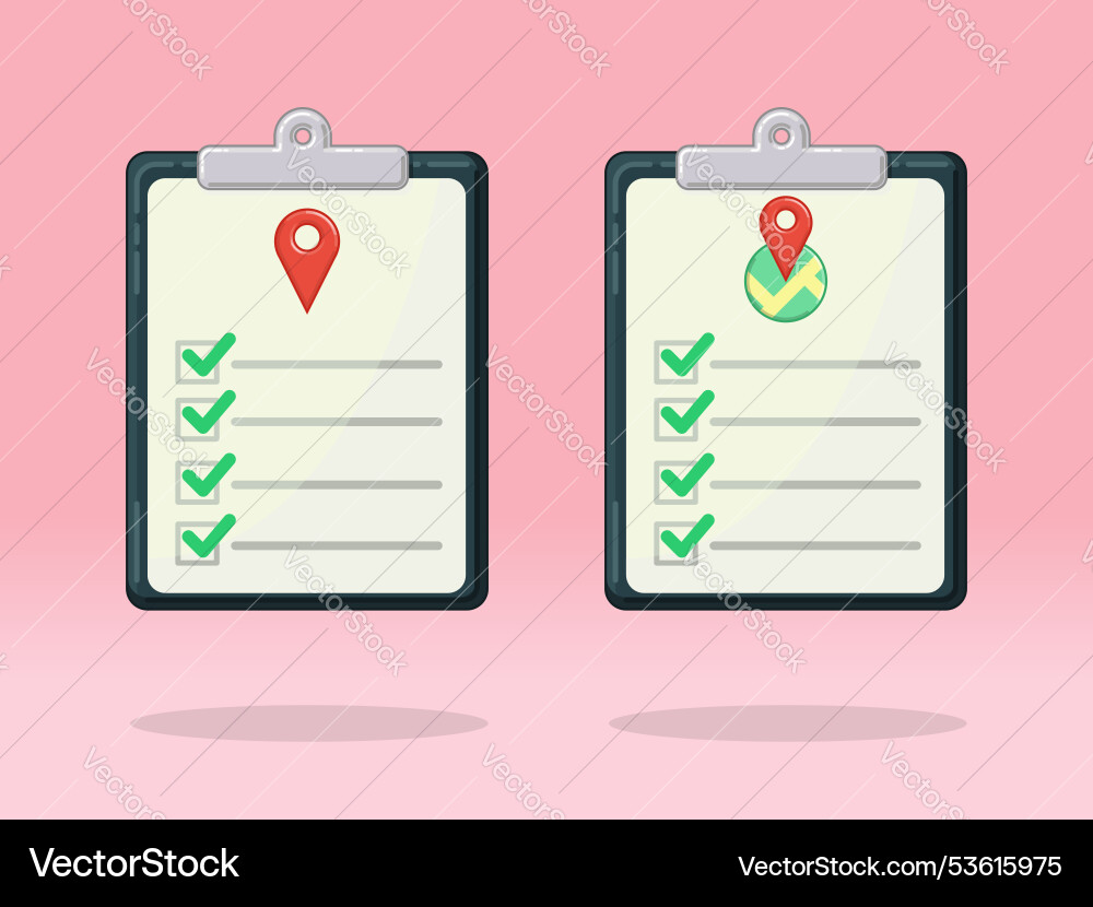 To do list map location pin vector image