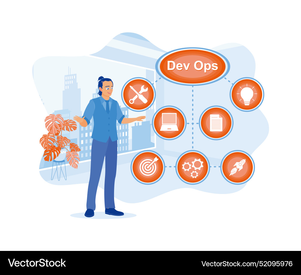 Agile programming and devops concepts businessman Vector Image